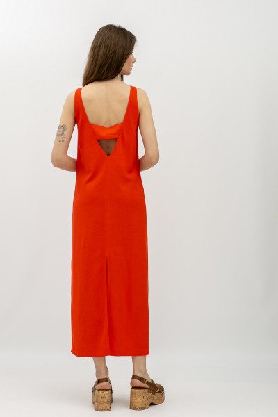 Лляна сукня максі помаранчевого кольору Метіса 01 Лляна сукня максі помаранчевого кольору Метіса 01