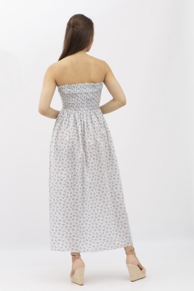 Сукня міді в квітку з корсетною частиною Магді 01 Сукня міді в квітку з корсетною частиною Магді 01