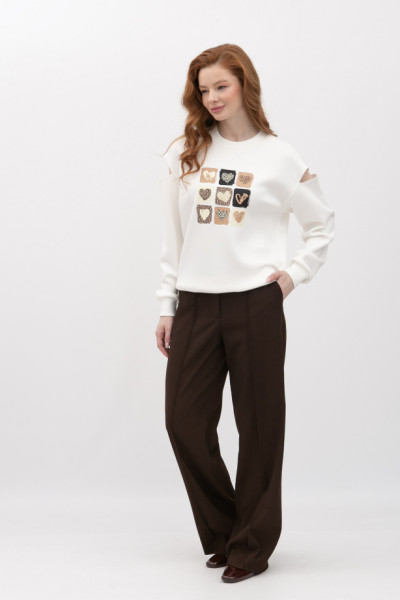 Брюки з костюмної тканини коричневого  кольору Таріна 22