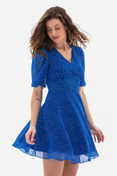 Шифонова сукні довжини міні синього кольору Сонора Шифонова сукні довжини міні синього кольору Сонора