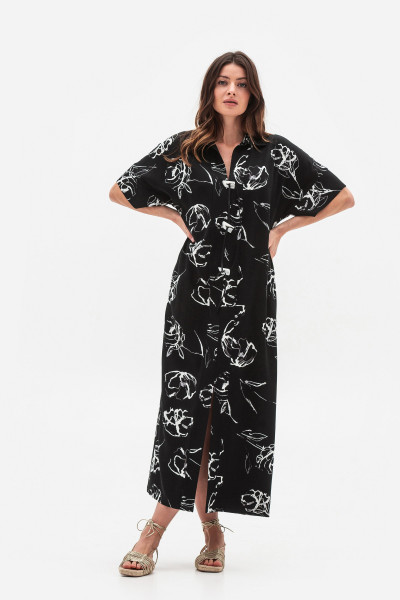 Сукня з штапелю вільного силуету міді довжини Лурея 01 Сукня з штапелю вільного силуету міді довжини Лурея 01