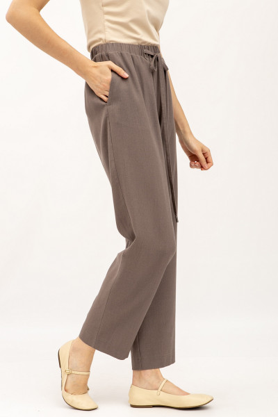 Літні брюки вільного крою коричневого кольору Норіка 01