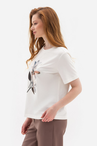 Трикотажна футболка молочного кольору Лаліса 14