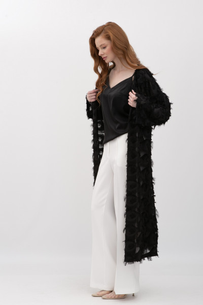 Жіночий кардиган з розрізами чорного кольору Ваніла