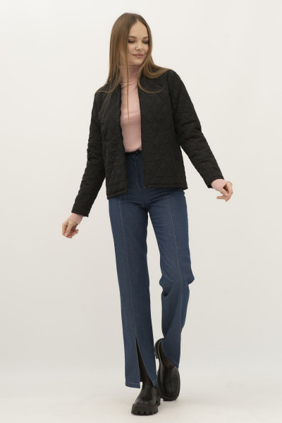 Куртка зі стьобаної тканини чоного кольору Астея 03