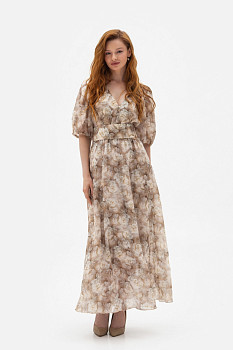 Шифонова сукня довжини максі з ніжним принтом квітів Маріне 1 Шифонова сукня довжини максі з ніжним принтом квітів Маріне 1