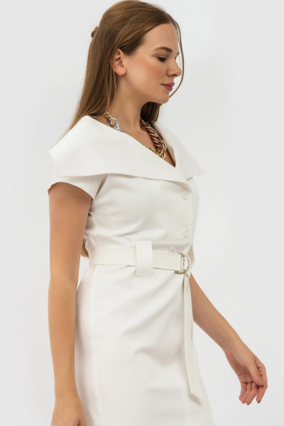 Бавовняна мінісукня молочна з коротким рукавом Робері Бавовняна мінісукня молочна з коротким рукавом Робері