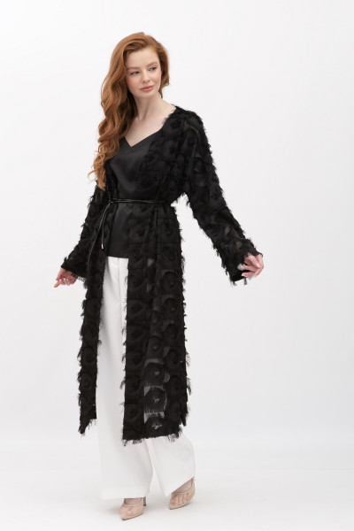 Жіночий кардиган з розрізами чорного кольору Ваніла