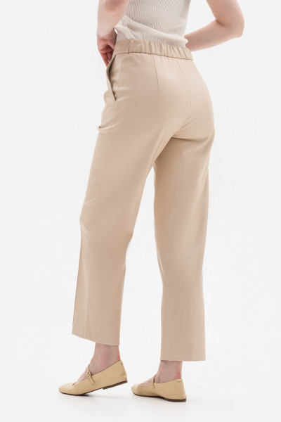 Брюки з екошкіри бежеві Салена