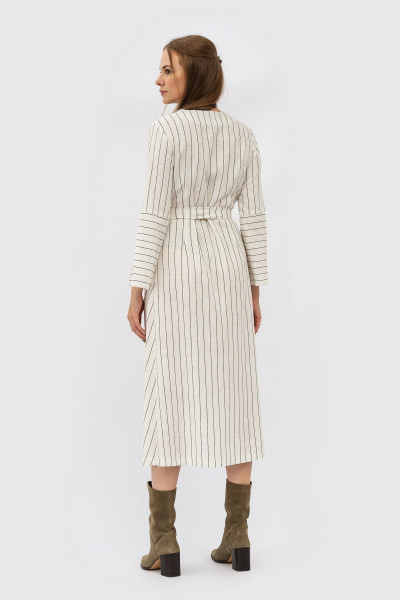 Мідісукня в смужку з льону на запах Мерхер Мідісукня в смужку з льону на запах Мерхер