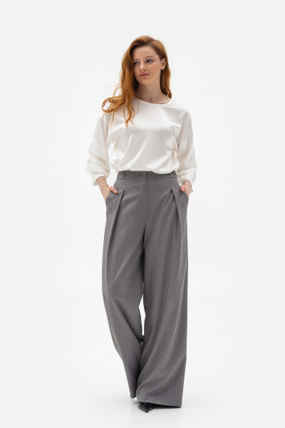 Шовкова блуза молочного кольору Міджи 200