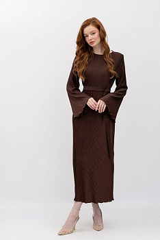 Шифонова сукня коричневого кольору Сандал 02 Шифонова сукня коричневого кольору Сандал 02