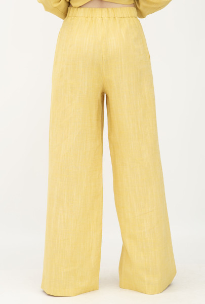 Лляні брюки палаццо жовті Меларі 13
