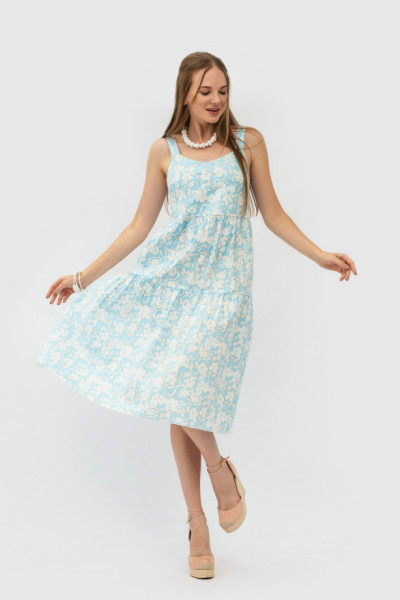 Ярусний котоновий сарафан блакитного кольору Лівій Ярусний котоновий сарафан блакитного кольору Лівій