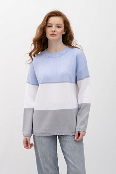Базовий джемпер вільного крою блакитного  кольору 25207901