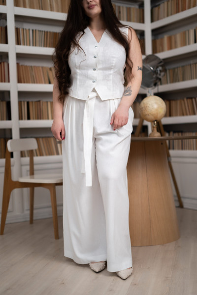 Жилет молочний з вмістом 80% льону Лареда 1