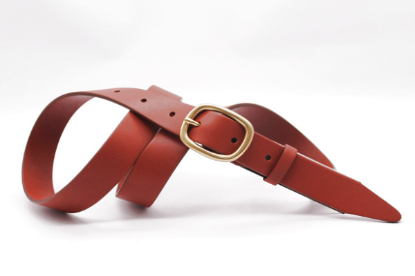 Жіночий ремінь з натуральної шкіри рудого кольору 530/177