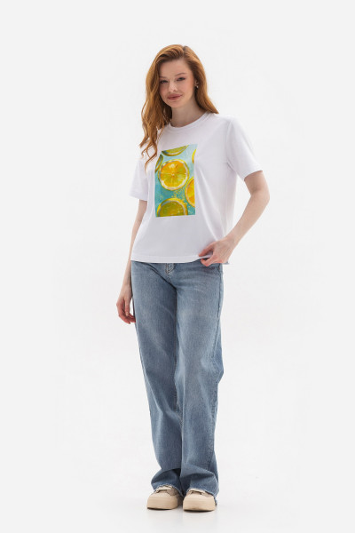 Трикотажна футболка білого кольору Лаліса 16