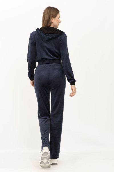 Костюм-трійка із велюру синього кольору Лєція 02