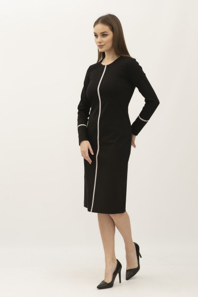 Сукня міді чорна прилеглого силуету Агувія 01 Сукня міді чорна прилеглого силуету Агувія 01
