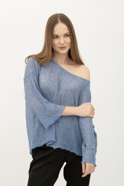 Лонгслів блакитного кольору з трикотажу Тулон