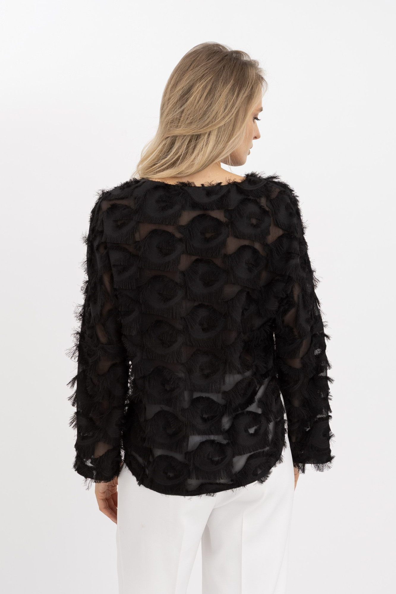 Жіноча блуза вільного крою чорного кольору Тіскан 01