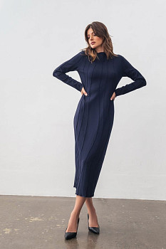 Сукня трикотажна синя довжини міді Тіарі 01 Сукня трикотажна синя довжини міді Тіарі 01