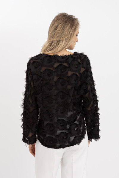 Жіноча блуза вільного крою чорного кольору Тіскан 01