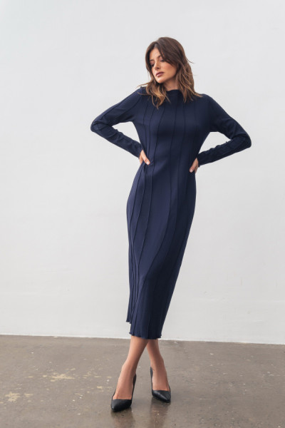 Сукня трикотажна синя довжини міді Тіарі 01 Сукня трикотажна синя довжини міді Тіарі 01