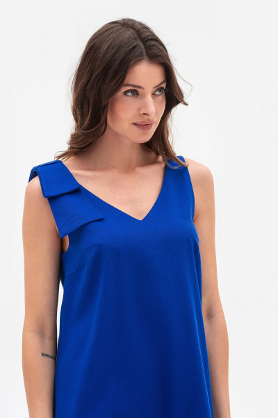 Синій лляний міні сарафан Пулін 12 Синій лляний міні сарафан Пулін 12