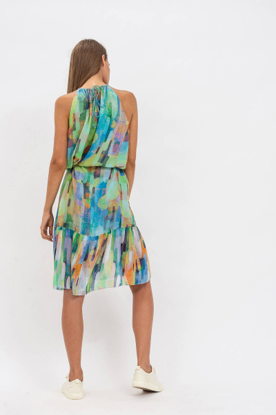 Міді-сарафан  довжиною до коліна з строкатого шифону з коротким рукавом Арлена Міді-сарафан  довжиною до коліна з строкатого шифону з коротким рукавом Арлена