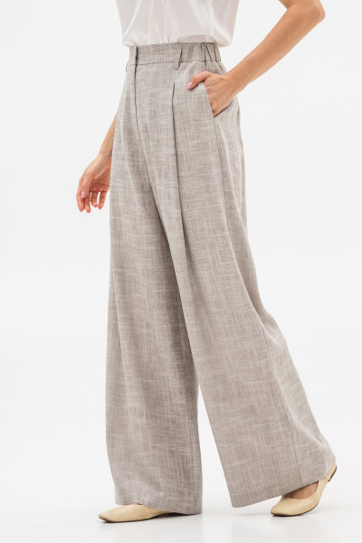 Лляні брюки палаццо сірого кольору Естрія