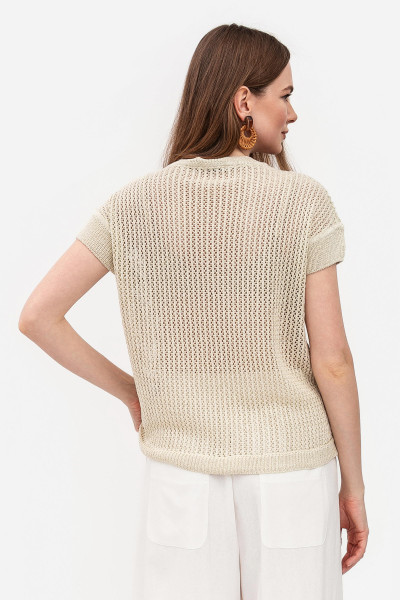 Трикотажна в'язана блуза бежевого кольору 25100101