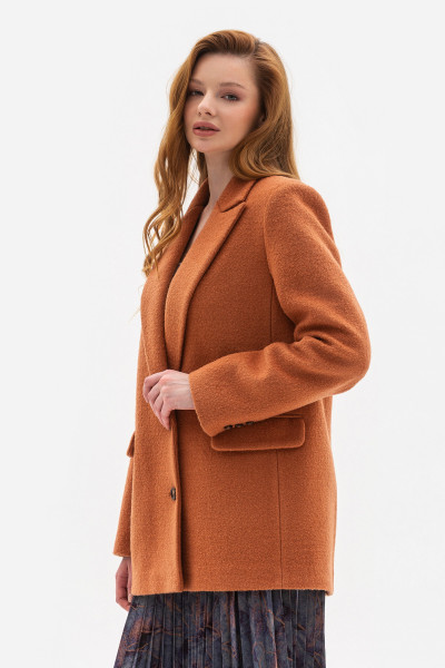 Жакет oversize з вовною теракотового  кольору Ємісія