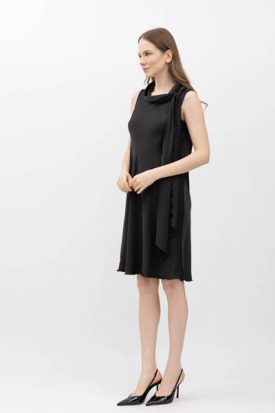 Шовкова сукня-міні з коміром-шаль Бланш 01