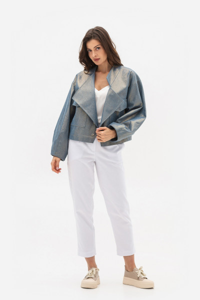 Котонова куртка вільного силуету золотистого кольору Чаріна