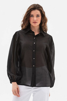 Блуза вільного крою чорного кольору Левіта 02