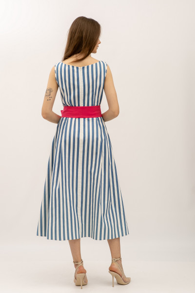 Сукня силуету трапеція довжини міді синього кольору Корала Сукня силуету трапеція довжини міді синього кольору Корала