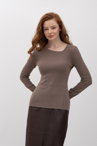 Джемпер трикотажний кольору капучино 25205000