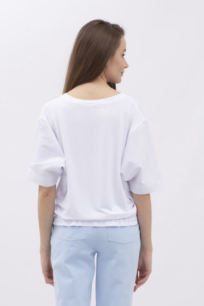 Блуза з коротким рукавом біла Віаль 01