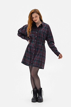 Сукня-сорочка довжини міні  у  клітинку Ксанія