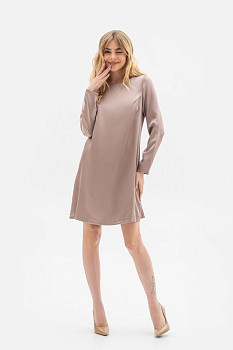 Бежева жіноча сукня міні з сатину в білизняному стилі Лелі 02 Бежева жіноча сукня міні з сатину в білизняному стилі Лелі 02