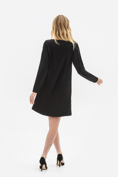 Чорна жіноча сукня міні з сатину в білизняному стилі Лелі 03 Чорна жіноча сукня міні з сатину в білизняному стилі Лелі 03