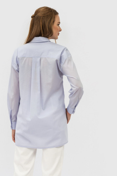 Сорочка з попліну прямого силуету бузкового кольору Вернер