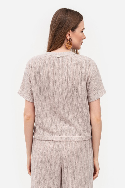 Трикотажна футболка бежевого  кольору Екліна 01
