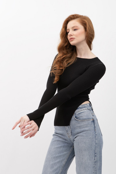 Джемпер трикотажний чорного кольору 25205100
