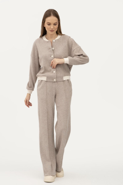 Трикотажні бежеві штани з кишенями Ланея 01