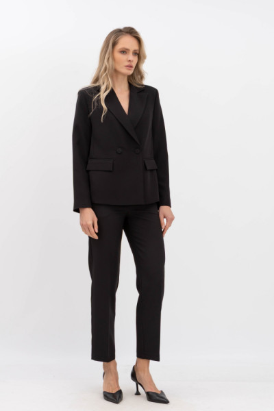 Жіночі брюки прямі зі стрілками чорного кольору Фаєрі 02