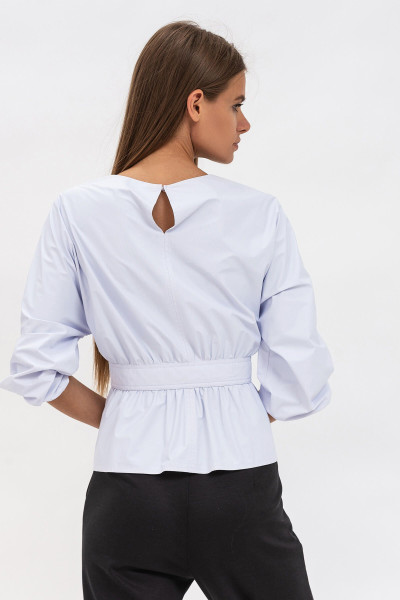 Стильна жіноча блуза з еко-шкіри з поясом Беліка