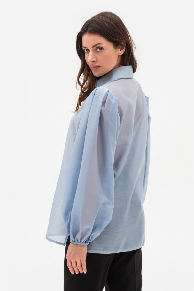 Блуза вільного крою блакитного кольору Левита